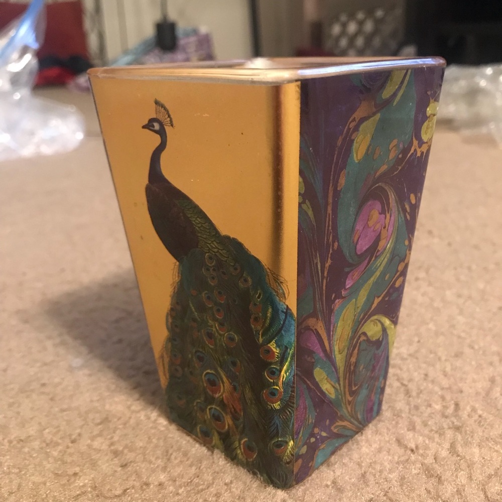 Papyrus scented metallic peacock candle - Picture 1 of 4